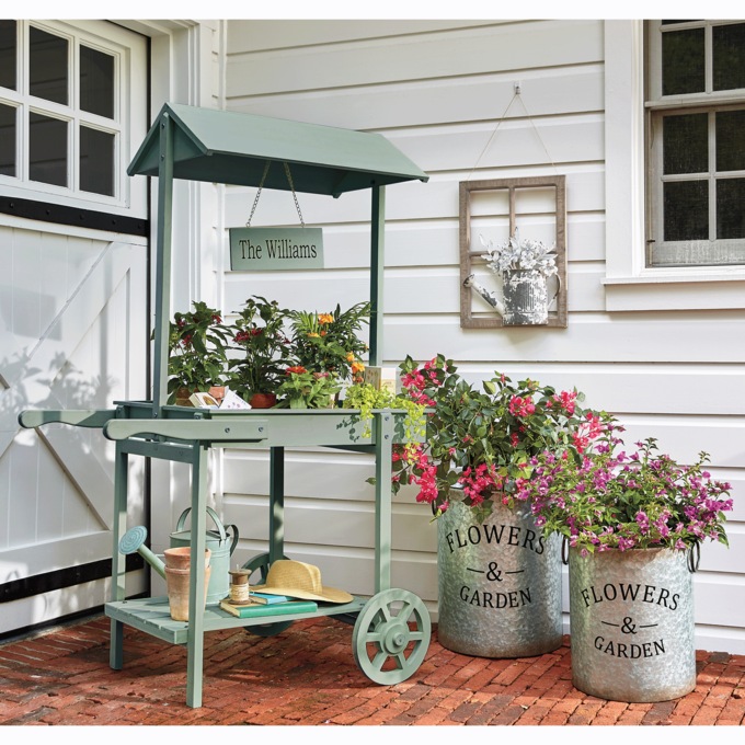 Set of 2 Galvanized Planters, , large