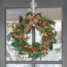 Outdoor Christmas Wreath with Tartan Bow, , large