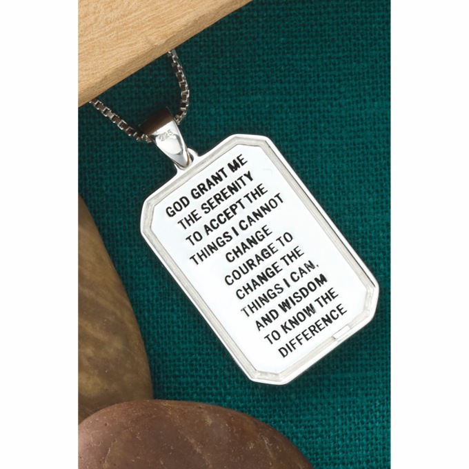 Men's Praying Hands/Serenity Prayer Pendant, , large