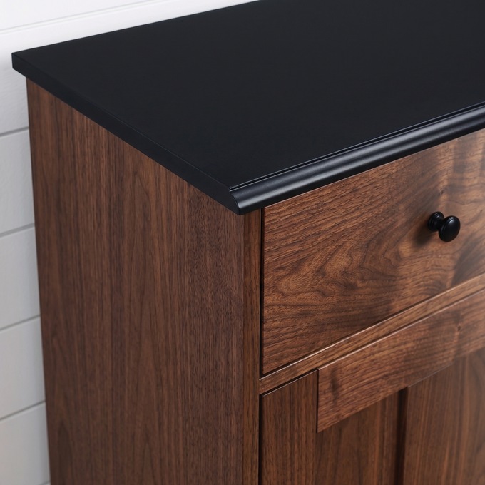 Katie Sideboard Cabinet with Drawers, Black Walnut, large