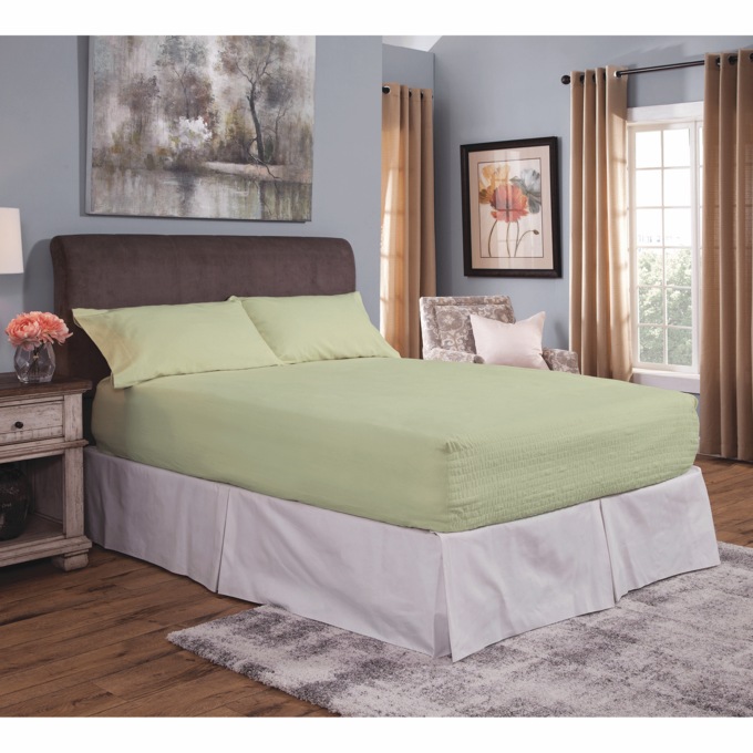 BedTite Solid Flannel Sheet Set, Sage, large