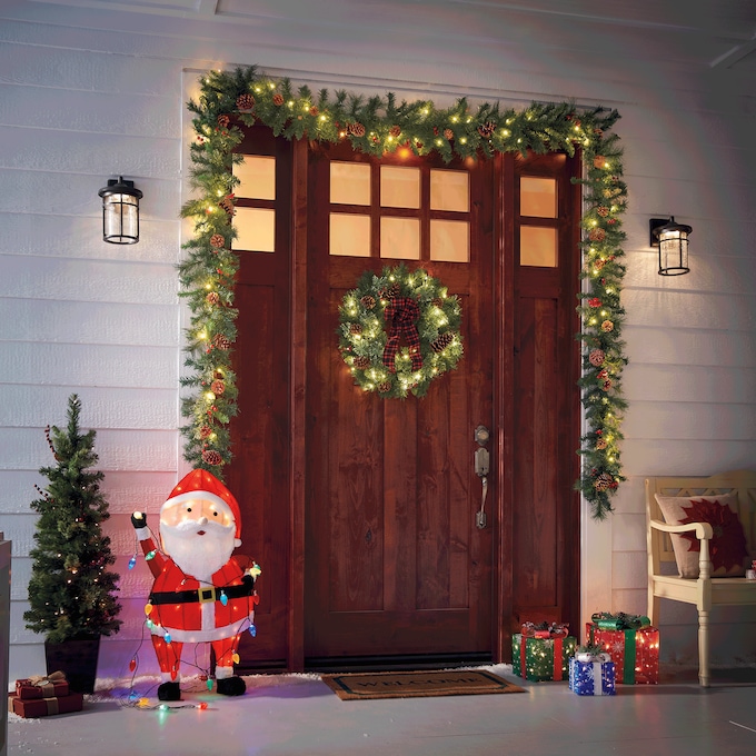 String of Lights Santa Lawn Decor, , large