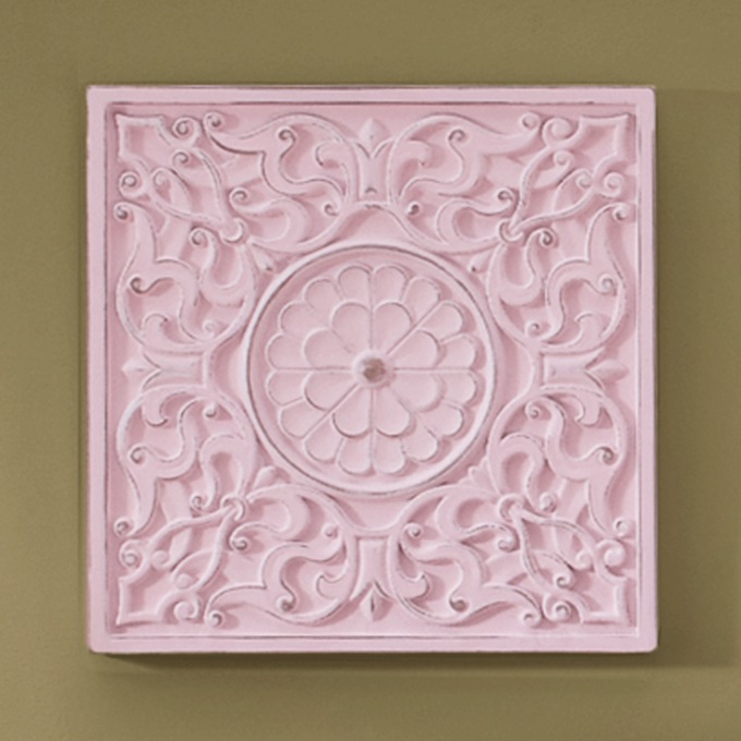 Pink Floral Wall Plaque, , large