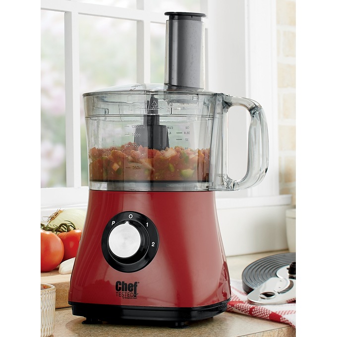 Chef Tested 8-Cup Food Processor by Montgomery Ward, Red, large