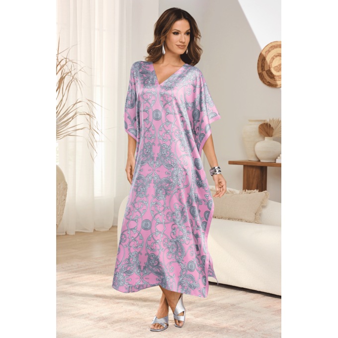 Alluring Long Caftan with V-Neck, , large