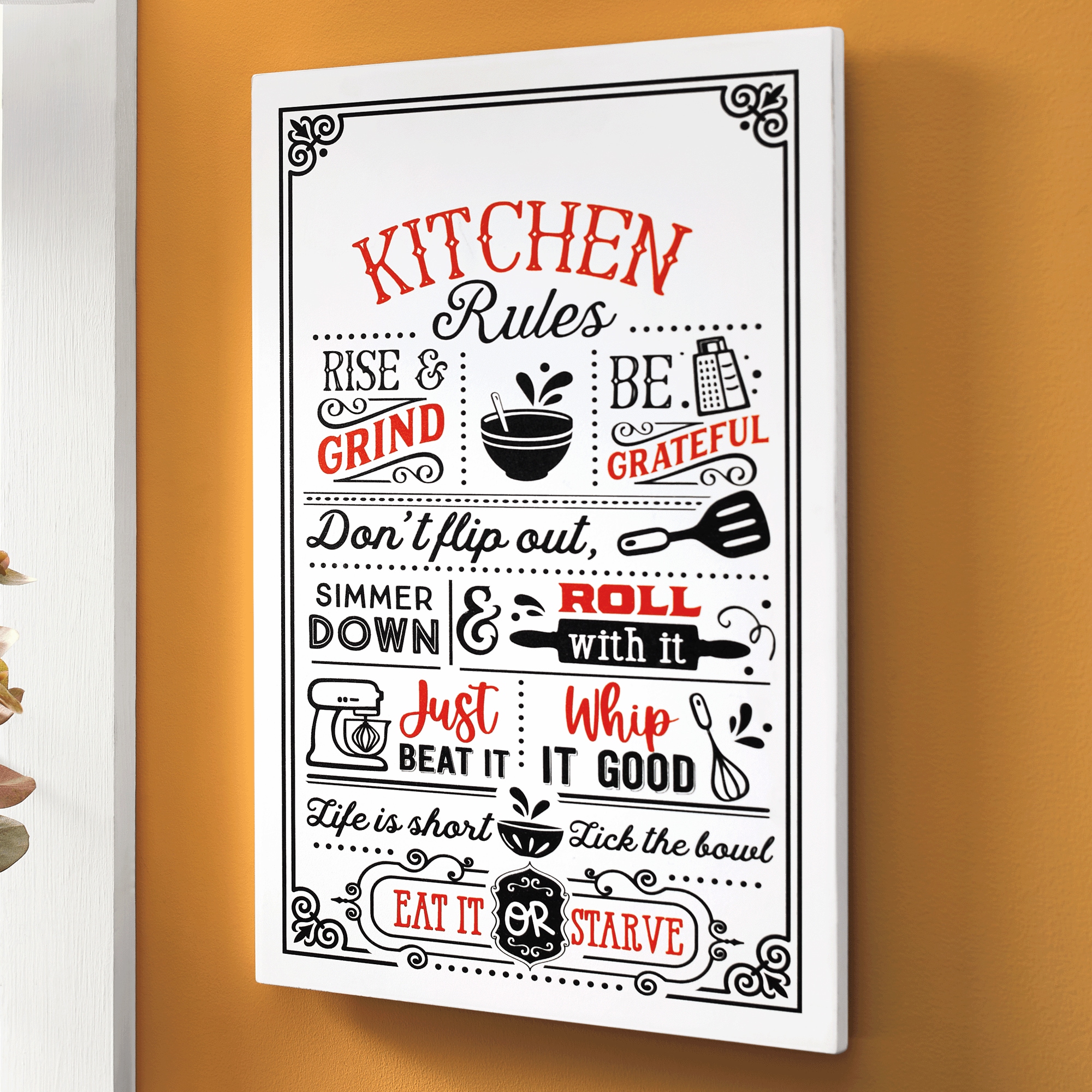 Kitchen Rules Wall Art, , large