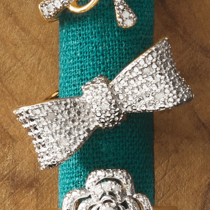 Diamond Bow Ring, , large