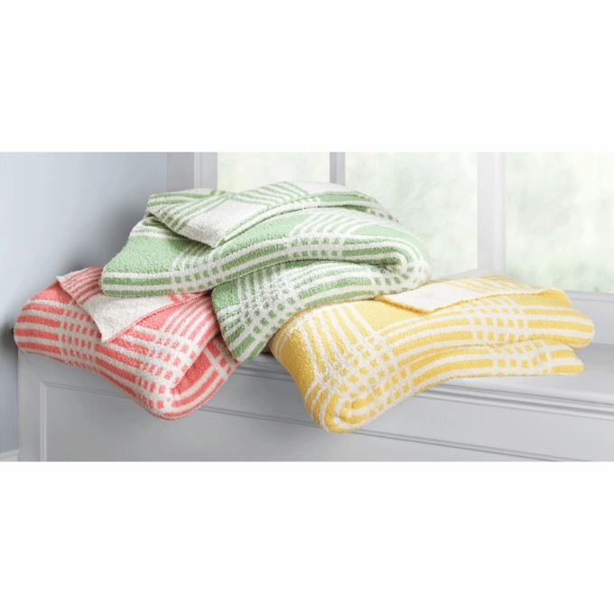 Reversible Knit Windowpane Blanket, Sage, large
