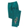 Embroidered Pant, Teal, large