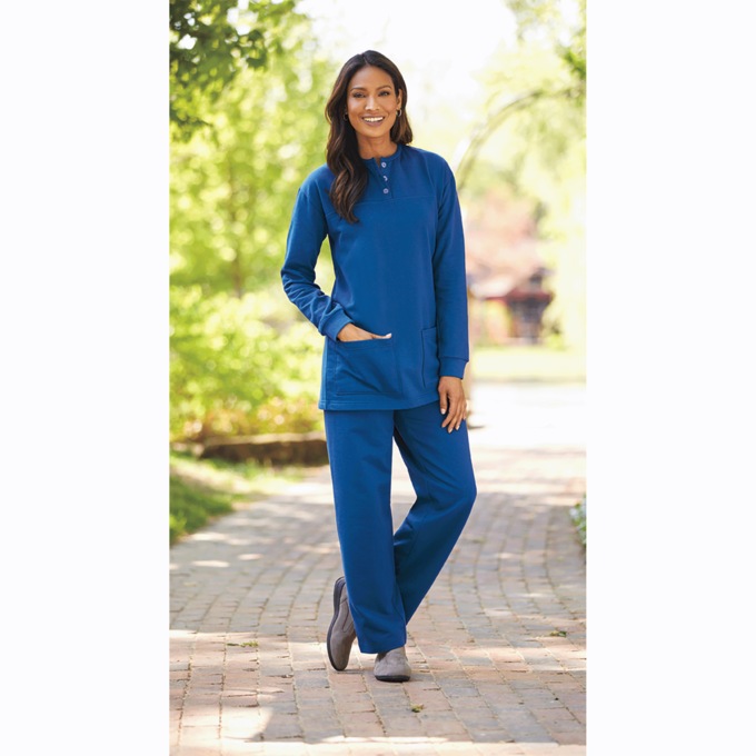 Henley Pantset, Cobalt, large