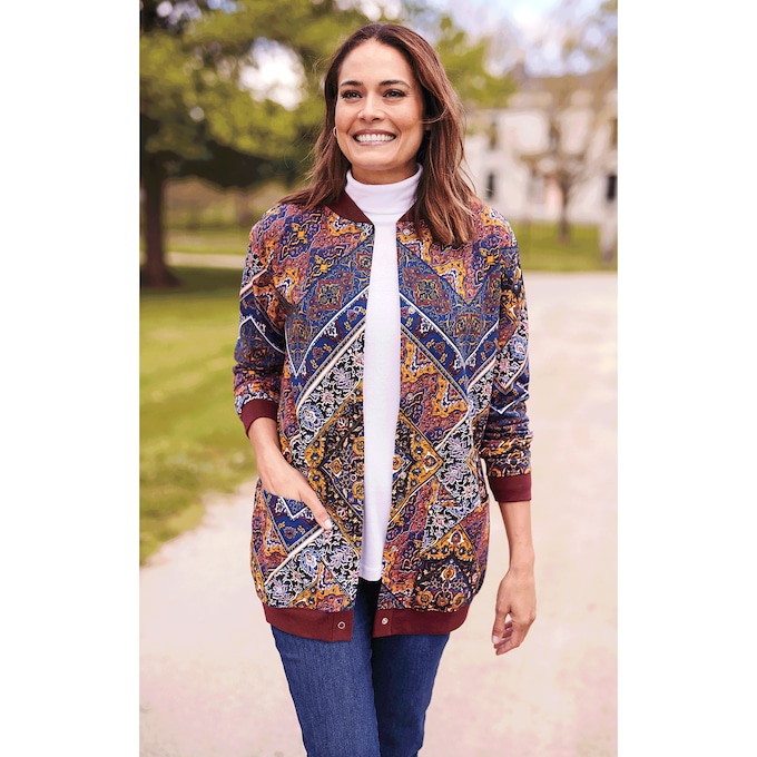 Snap-Front Cardigan, , large