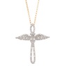 Diamond Cross with Wings Pendant, , large