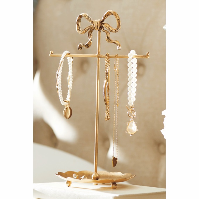 Tiered Bow Jewelry Stand, , large