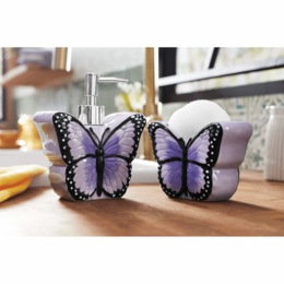Set of 2 Butterfly Soap and Sponge Holder, , large
