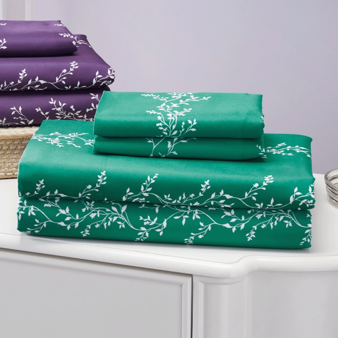 Leaves and Vines Microfiber Sheet Set, , large