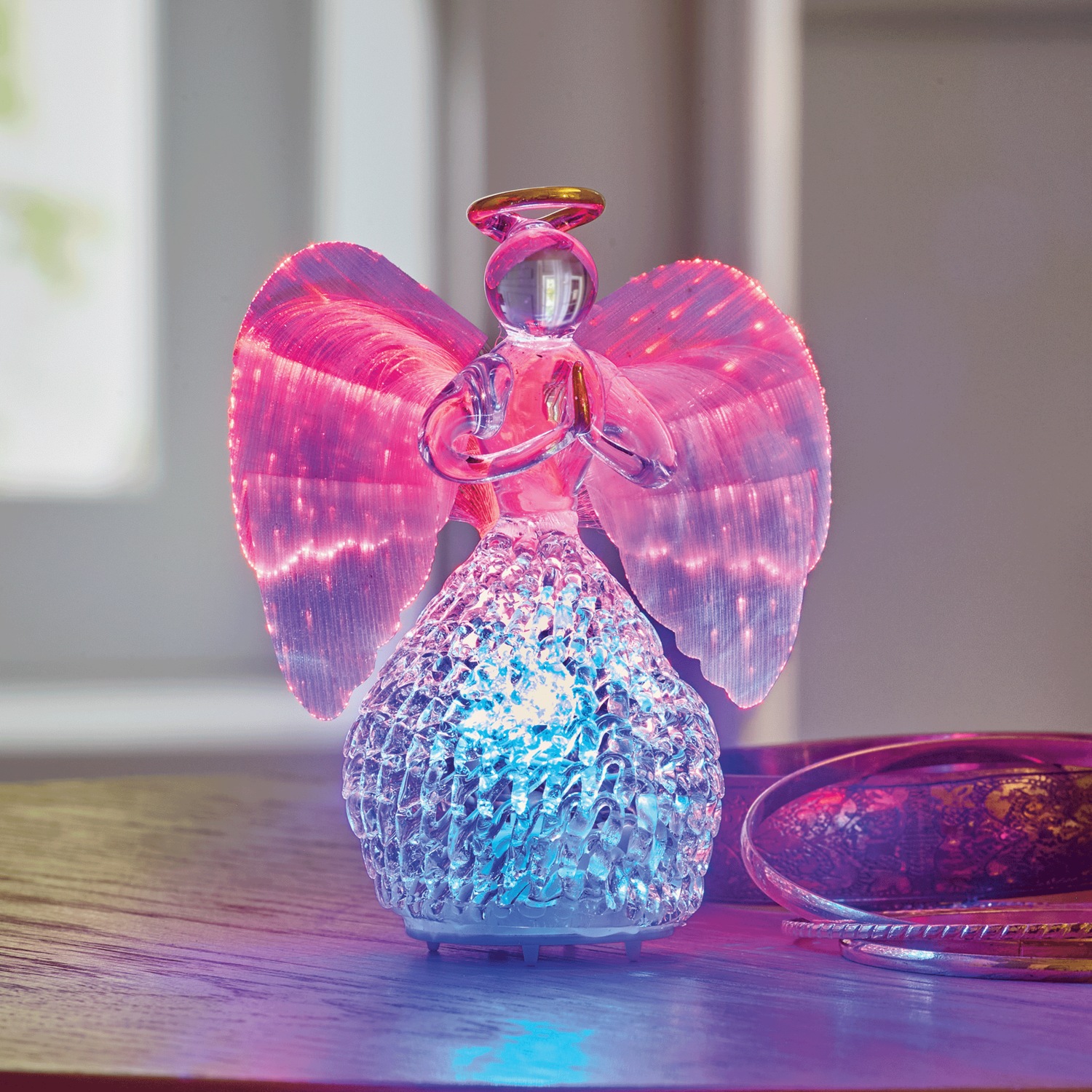 Glass Angel with Fiber Optic Wings | Montgomery Ward