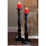 Set of 2 Farmhouse Floor Candleholders, Black, large