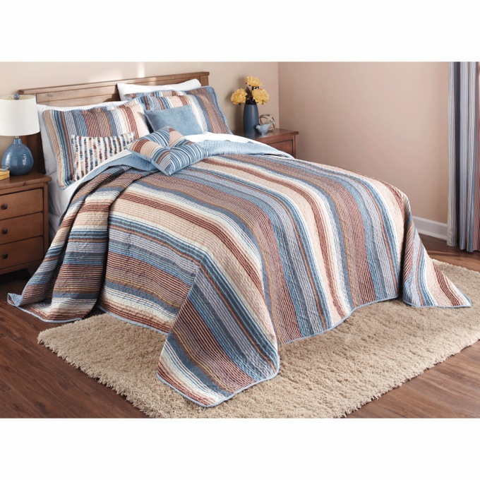 Hampton Stripe 6-pc. Bedspread Set, , large