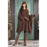 Warm Fleece Cape with Faux-Fur Collar and Pockets, , large