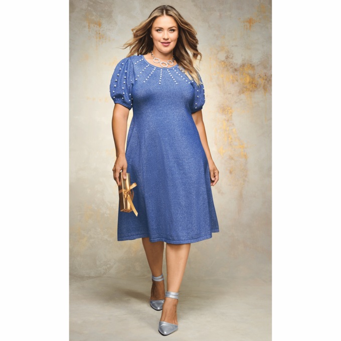Radiant Pearl Sweater Dress, , large