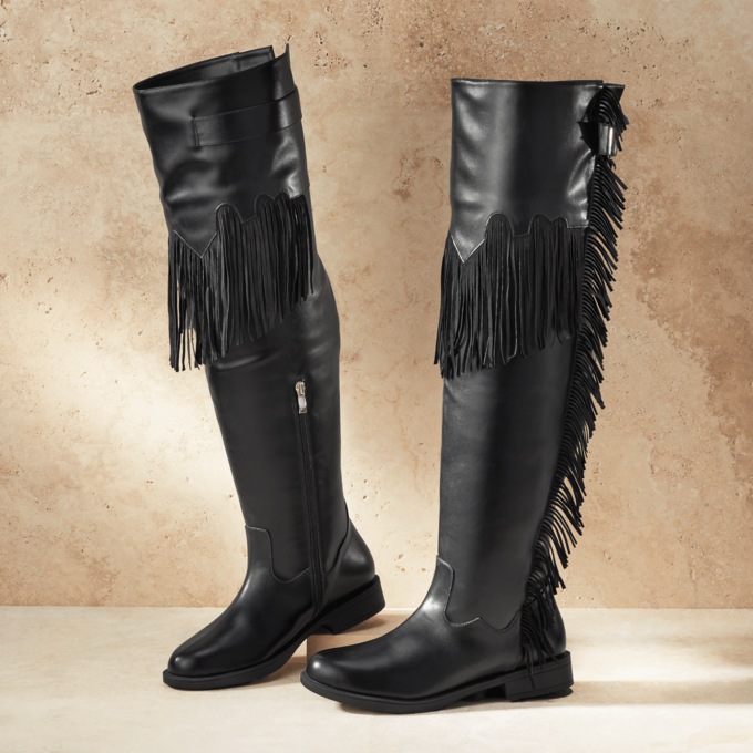 Fringed OTK Boot, , large