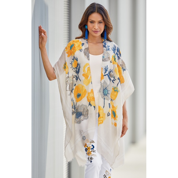 Jasmine Metallic Kimono, , large