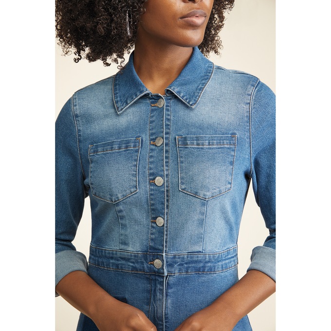 Vashie Denim Sheath Dress, , large