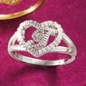 Personalized Initial Striated Heart Ring, , large