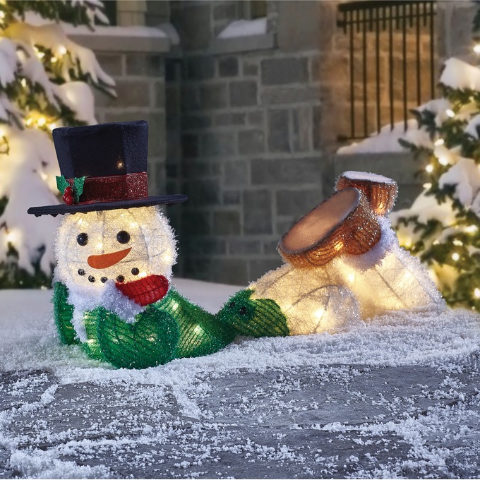 Lit Lounging Snowman Montgomery Ward