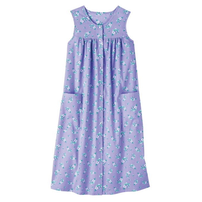 Sleeveless Woven Shift Dress, Periwinkle, large