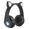 Bluetooth Cat Ear Headphones, Black, large