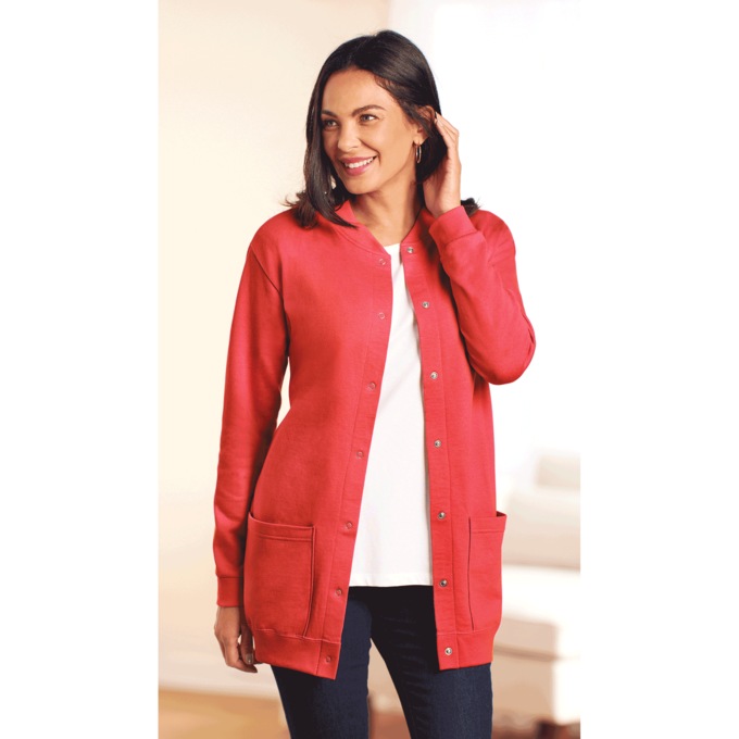 Snap-Front Cardigan, , large