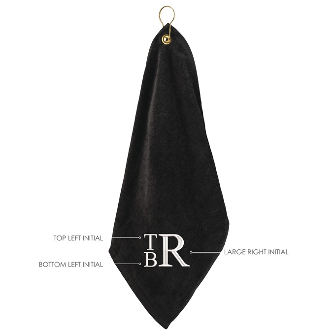 Personalized Stacked Monogram Golf Towel, , large