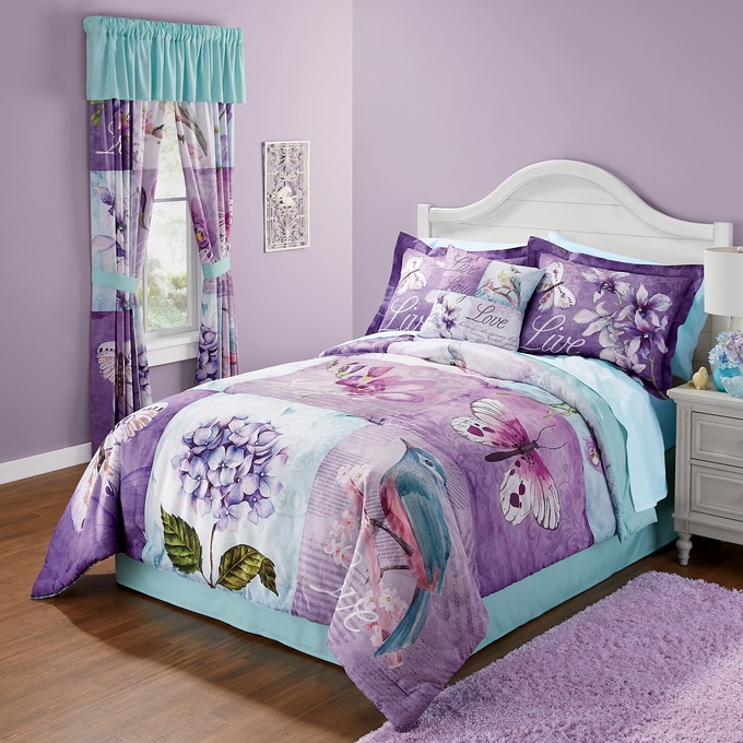 Violet Comforter Set, Accent Pillow and Window Treatments, , large