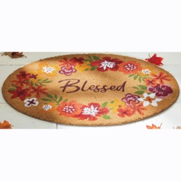Oval Blessed Coir Mat - 20&quot; x 30&quot;, , large