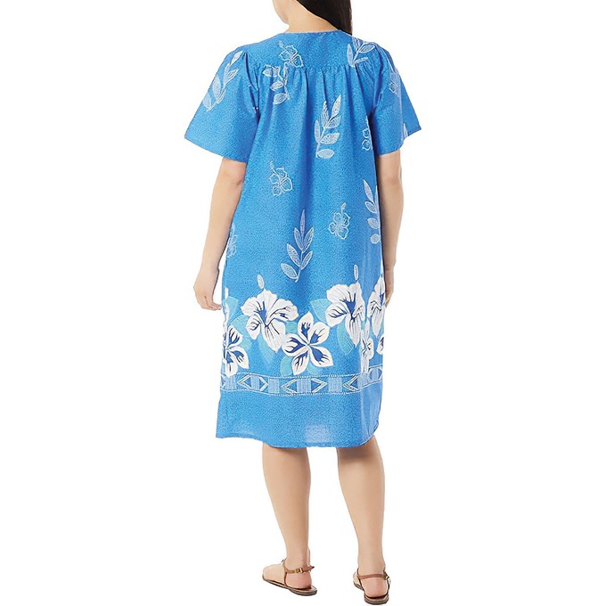 Border Print Patio Dress, Royal, large