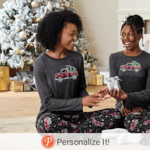Women's Family Christmas Holiday PJ Set in Soft, Stretchy Jersey Knit, , large