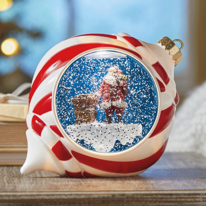 Lit Musical Santa Snow Globe, , large