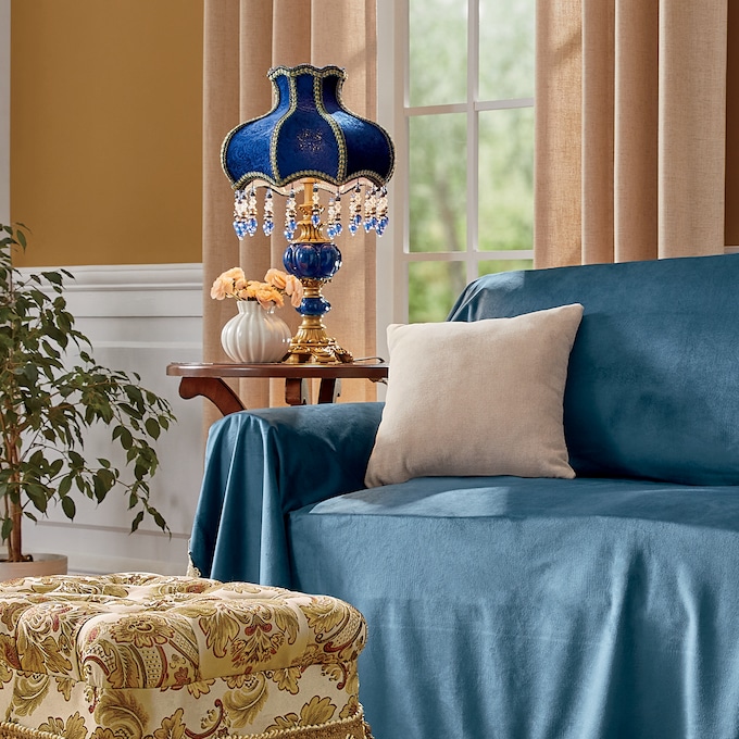 Royal Blue Victorian Table Lamp, , large