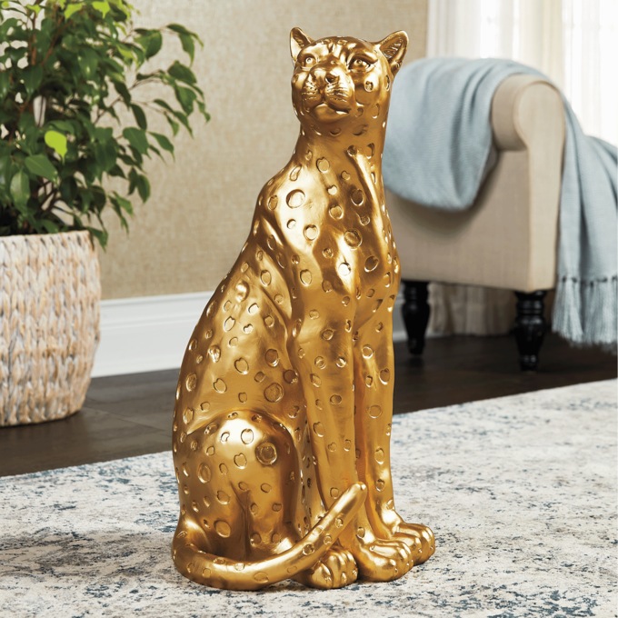 Regal Leopard Statue, , large