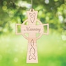 Personalized Celtic Cross Hanging Keepsake, Wood, large
