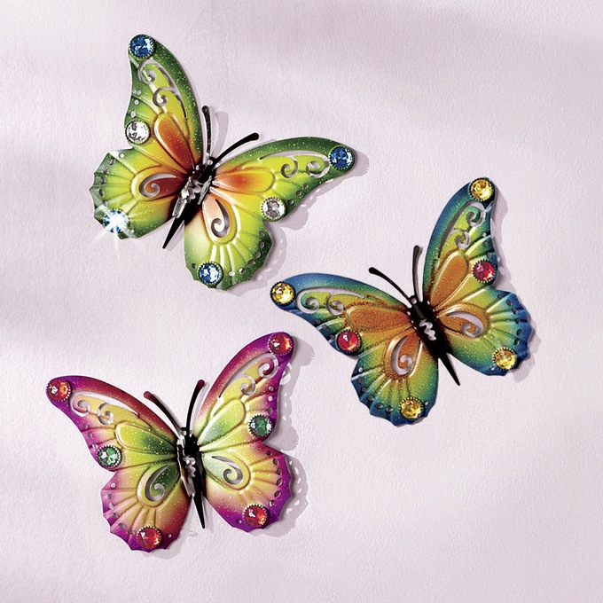 3-Piece Jeweled Butterfly Set, , large