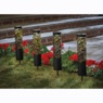Set of 4 Solar Leaf Garden Pillars, , large