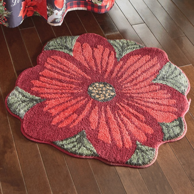 Poinsettia Bath Mat – 28" x 28" , , large