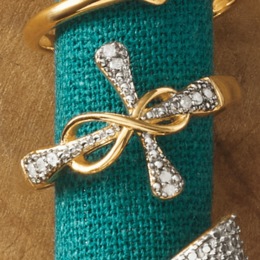 Diamond Cross/Infinity Ring, , large