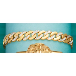 Men&amp;&#35;39;s Diamond Link Chain Bracelet, , large