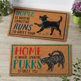 Pet Greeting Indoor/Outdoor Coir Mat - 18&quot; x 30&quot;, , large