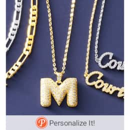 Personalized Initial Pave/Cubic Zirconia Pendant, , large