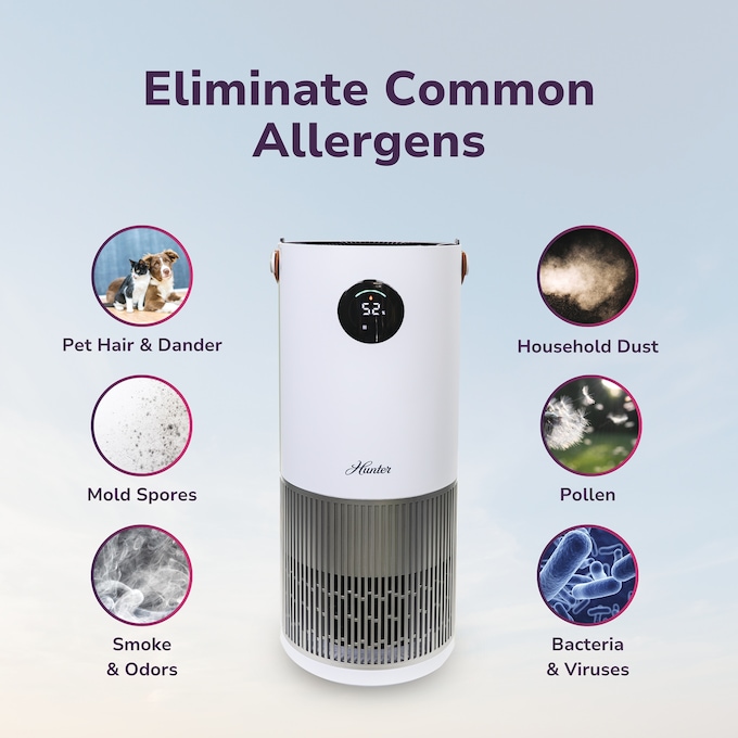 Hunter 2-in-1 Purifier Humidifier, White, large