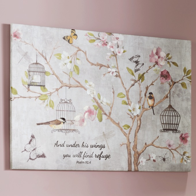 Floral Birdcage Tree Wall Art, , large